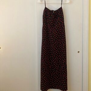 XS Dress Black with Roses Adjustable Straps (unbranded)